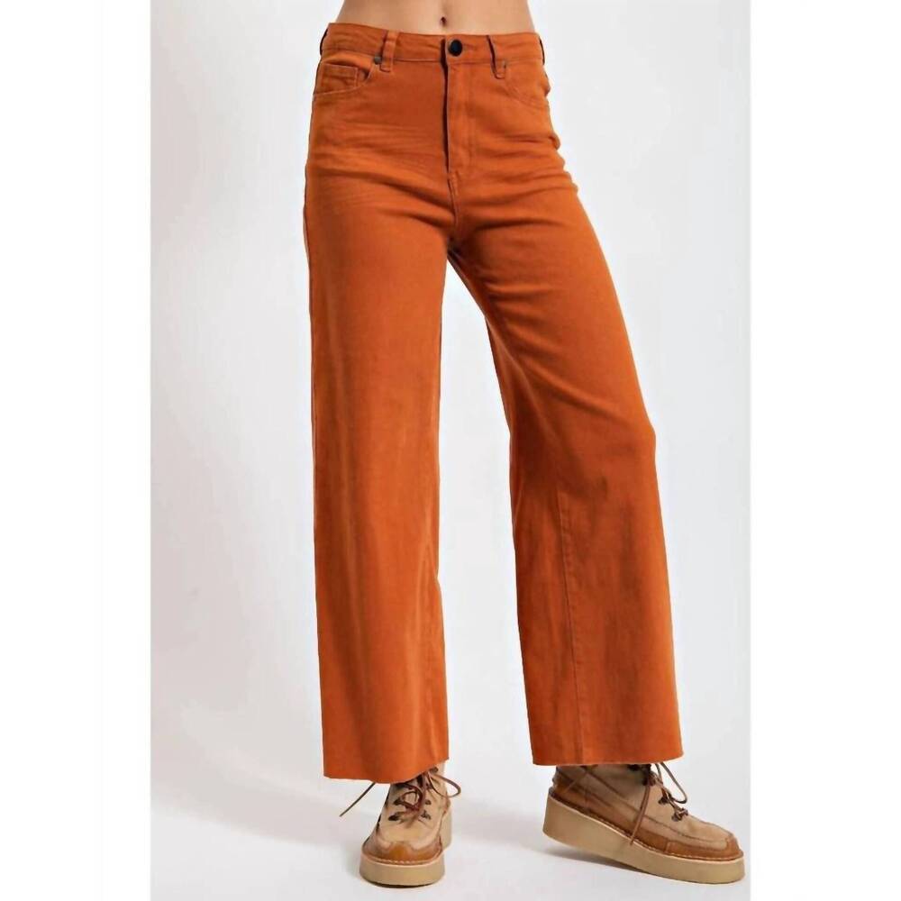 NEW EASEL women's wide leg pants in brick